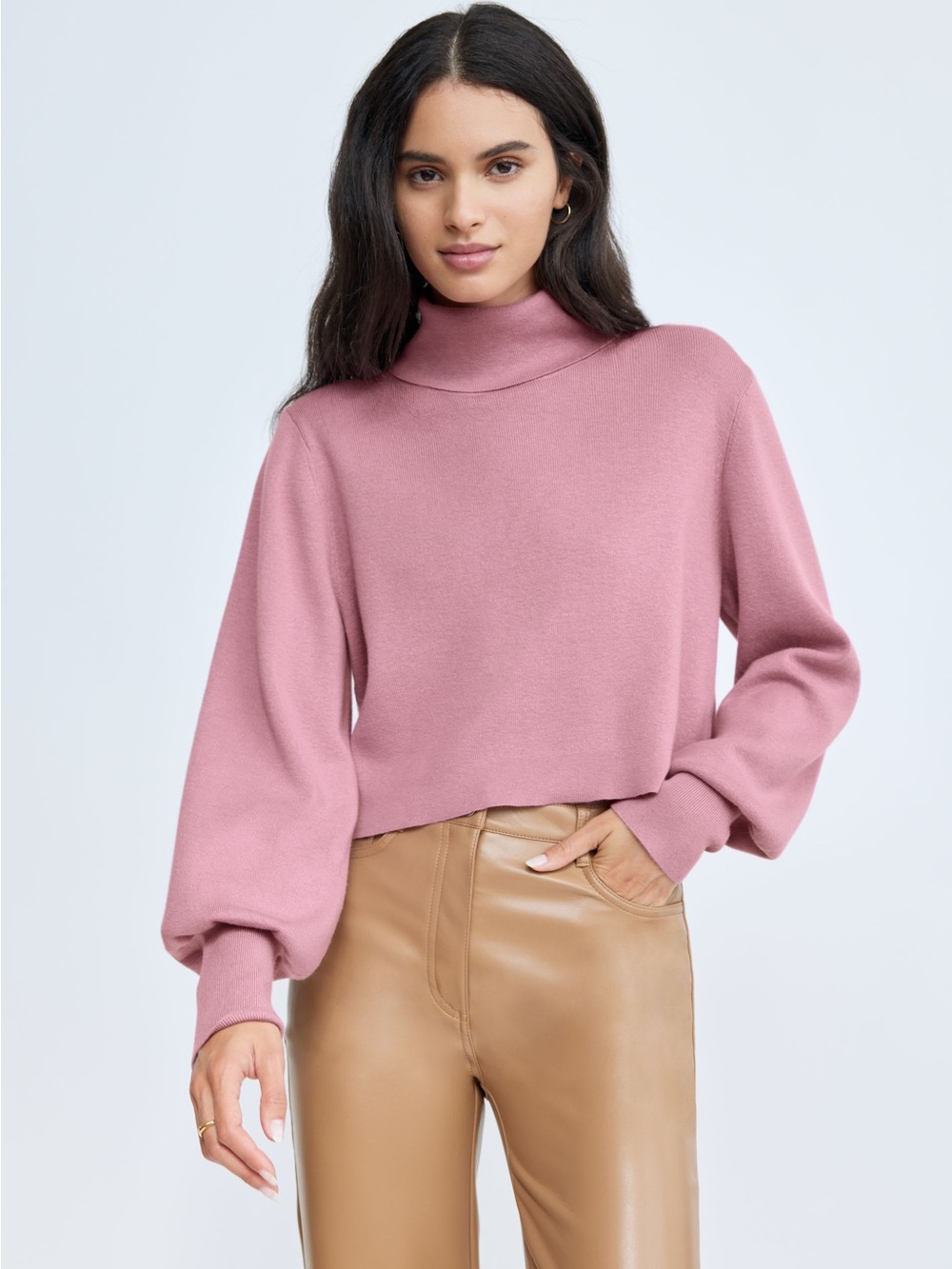 Wilfred Rebecca turtleneck pullover wool cotton sweater - soft orchid